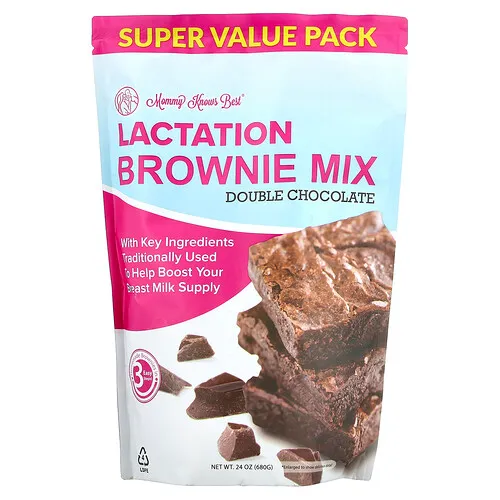 Mommy Knows Best, Mezcla para brownies que promueven la lactancia, Chocolate doble, 680 g (24 oz)