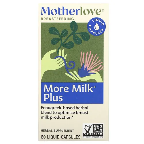 Motherlove, Lactancia, Más leche y más, 60 cápsulas con contenido líquido