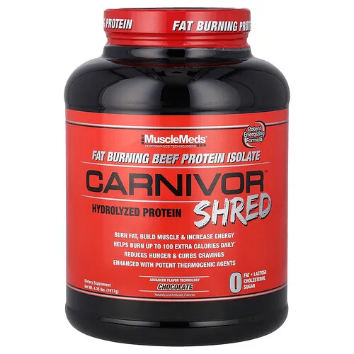 MuscleMeds, Carnivor Shred™, Proteína hidrolizada, Chocolate, 1977 g (4,35 lb)