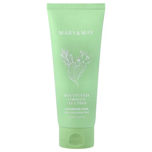 Mary & May, Espuma de limpieza con Houttuynia cordata y árbol del té, 150 ml (5,07 oz. líq.)