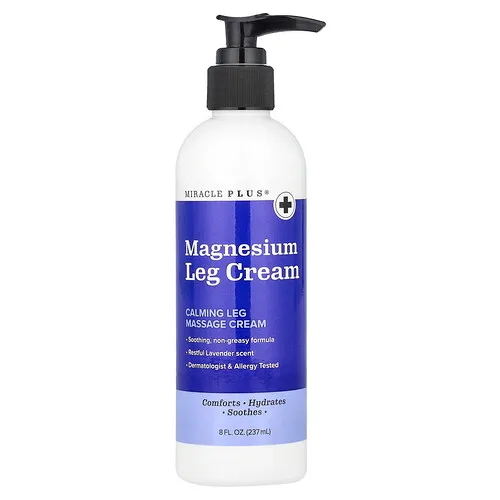 Miracle Plus, Crema para las piernas con magnesio, Lavanda, 237 ml (8 oz. líq.)