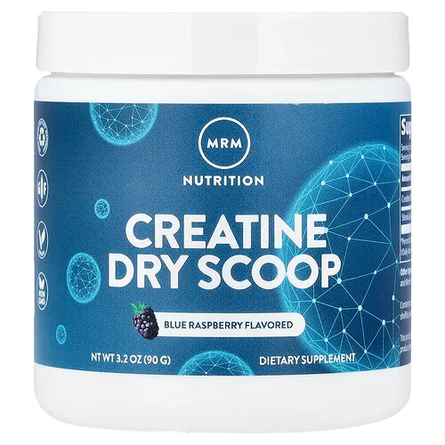 MRM Nutrition, Cucharada medidora de creatina en polvo, Frambuesa azul, 90 g (3,2 oz)