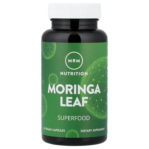 MRM Nutrition, Hoja de moringa, 60 cápsulas veganas (600 mg por cápsula)
