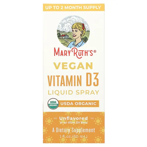 MaryRuth's, Vitamina D3 líquida en spray vegana, Sin sabor, 30 ml (1 oz. líq.)