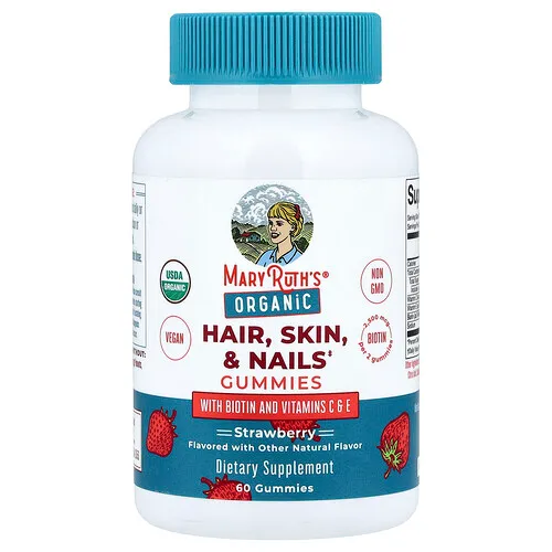 MaryRuth's, Gomitas orgánicas para el cabello, la piel y las uñas, Fresa, 60 gomitas