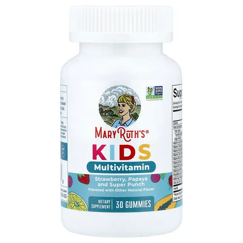 MaryRuth's, Gomitas multivitamínicas para niños, Fresa, papaya y superponche, 30 gomitas