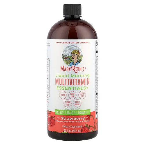 MaryRuth's, Suplemento multivitamínico matutino líquido Essentials+, Fresa, 887 ml (30 oz. líq.)