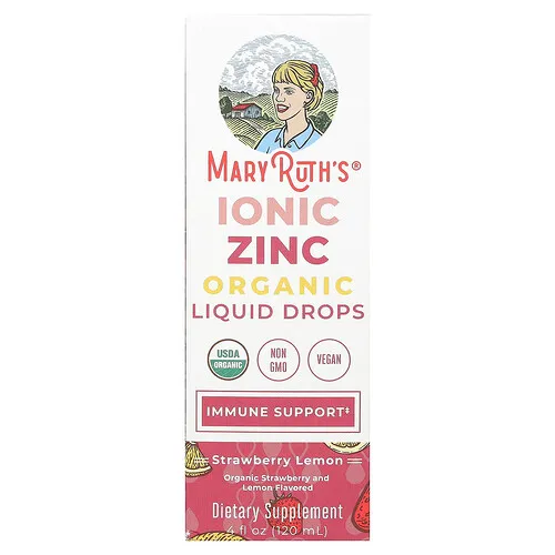 MaryRuth's, Gotas de zinc iónico orgánico líquido, Fresa y limón, 3 mg, 120 ml (4 oz. líq.)