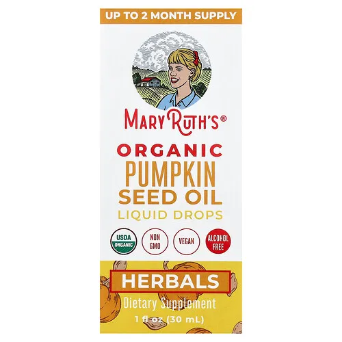 MaryRuth's, Gotas líquidas de aceite de semilla de calabaza orgánica, Sin alcohol, 459 mg, 30 ml (1 oz. líq.)