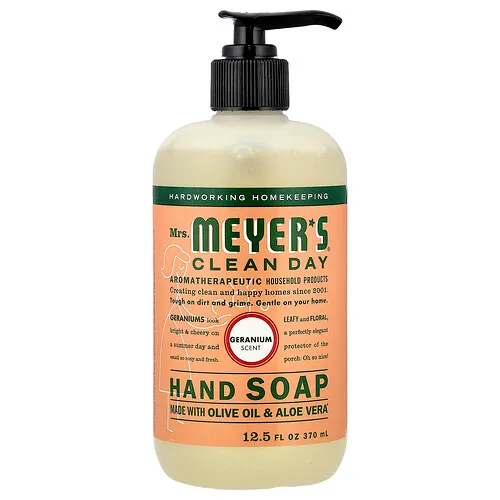 Mrs. Meyers Clean Day, Jabón para manos, Geranio, 370 ml (12,5 oz. líq.)