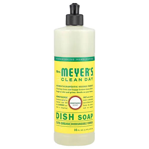 Mrs. Meyers Clean Day, Jabón para lavar platos, Aroma a madreselva, 473 ml (16 oz. Líq.)