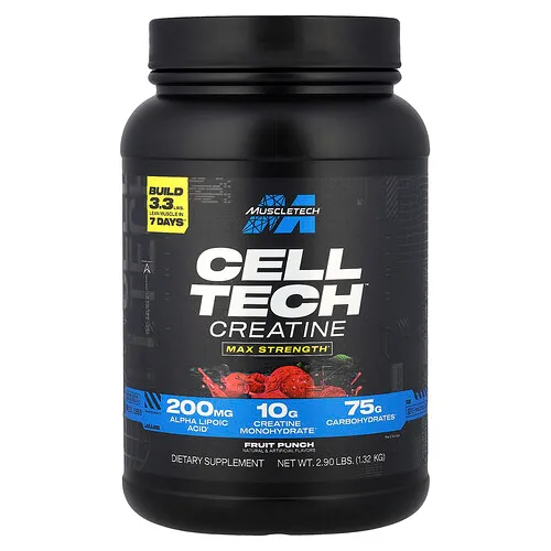 MuscleTech, Performance Series, CELL-TECH, La fórmula de creatina más potente, Ponche de frutas, 1,36 kg (3,00 lb)