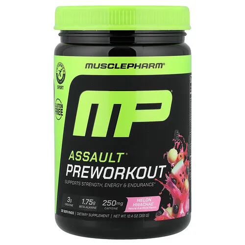 MusclePharm, Suplemento para el preentrenamiento Assault®, Melon Hwachae, 351 g (12,4 oz)