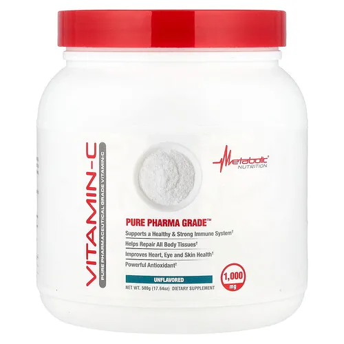 Metabolic Nutrition, Vitamina C, Sin sabor, 500 g (17,64 oz)