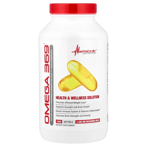 Metabolic Nutrition, Omega 369™, 180 cápsulas blandas (1200 mg por cápsula blanda)