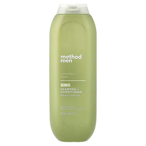 Method, Hombre, Champú y acondicionador 2 en 1, Enebro y salvia`` 414 ml (14 oz. Líq.)