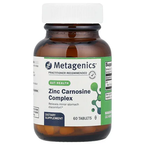 Metagenics, Complejo de carnosina de zinc, 17 mg, 60 comprimidos