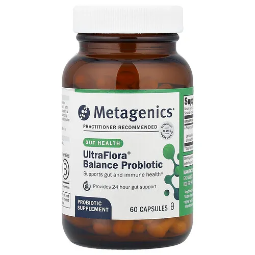 Metagenics, Probiótico equilibrado UltraFlora®, 55 mg (15,000 millones de UFC), 60 cápsulas