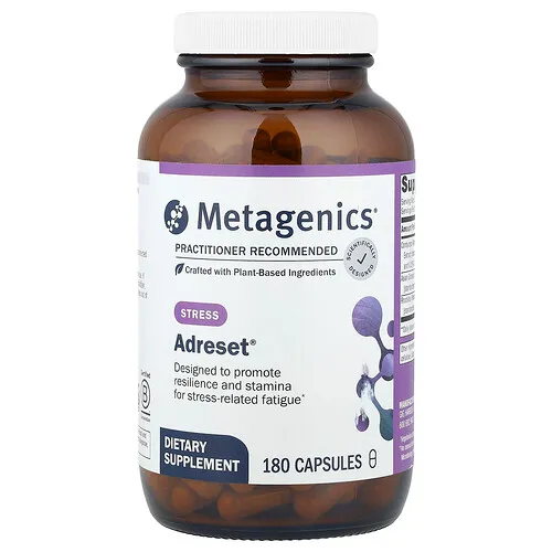 Metagenics, Adreset®, Suplemento de refuerzo contra el estrés, 180 cápsulas
