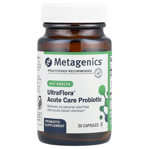 Metagenics, Probiótico para el cuidado intensivo UltraFlora®, 30 cápsulas