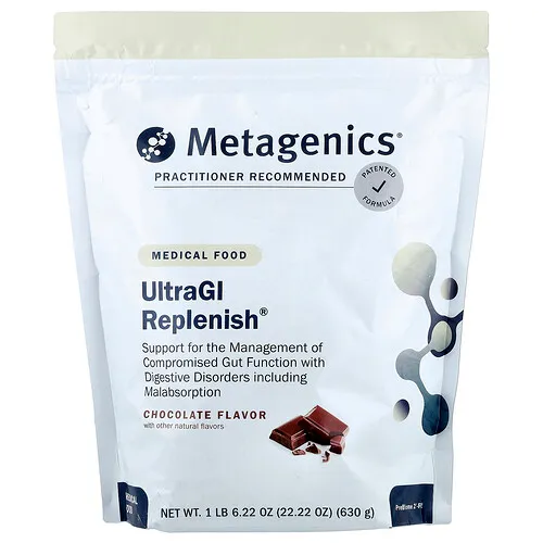 Metagenics, UltraGI Replenish®, Alimento medicinal, Chocolate, 630 g (22,22 oz)