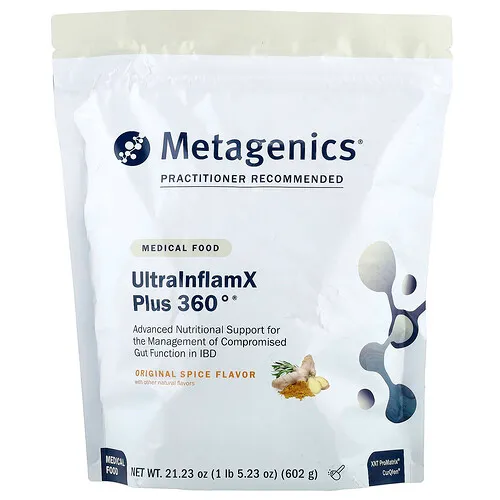 Metagenics, UltralnflamX Plus 360°, Alimento medicinal, Especias originales, 602 g (21,23 oz)