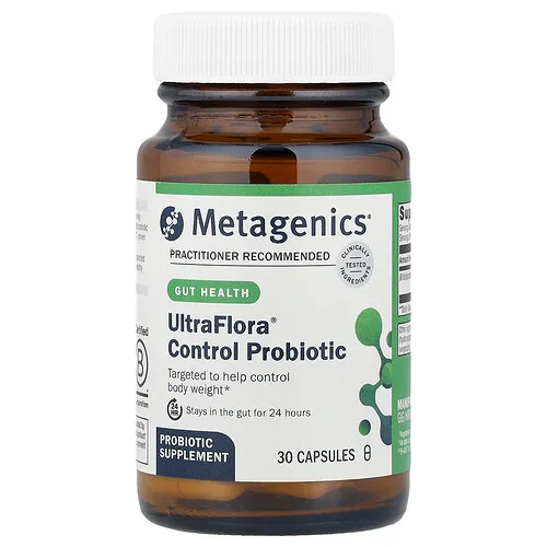 Metagenics, Probiótico para el control UltraFlora®, 113.1 mg (10,000 millones de UFC), 30 cápsulas