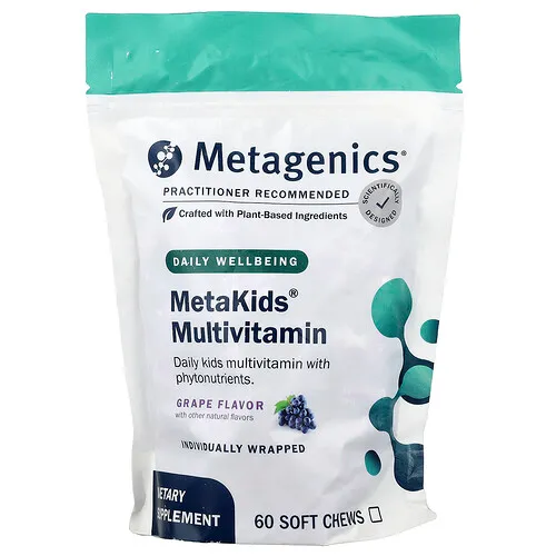 Metagenics, Suplemento multivitamínico MetaKids®, Uva, 60 comprimidos masticables blandos