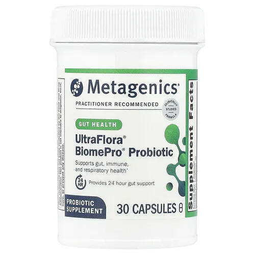 Metagenics, UltraFlora® BiomePro®, Suplemento probiótico, 105,000 millones de UFC, 30 cápsulas