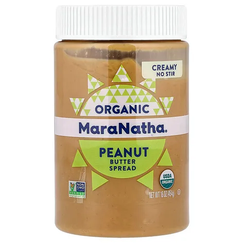 MaraNatha, Mantequilla de maní orgánica, cremosa, 16 oz (454 g)