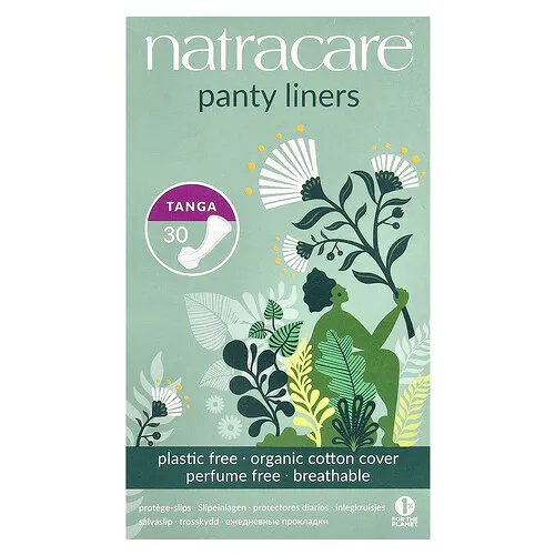 Natracare, Protectores diarios, Cubierta de algodón orgánico, Tanga, 30 protectores