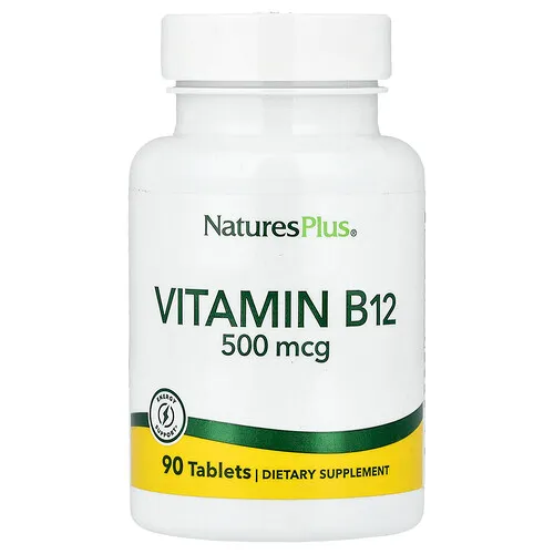 NaturesPlus, Vitamina B12, 500 mcg, 90 comprimidos