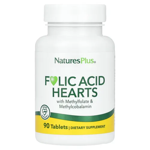 NaturesPlus, Corazones con ácido fólico, 90 comprimidos