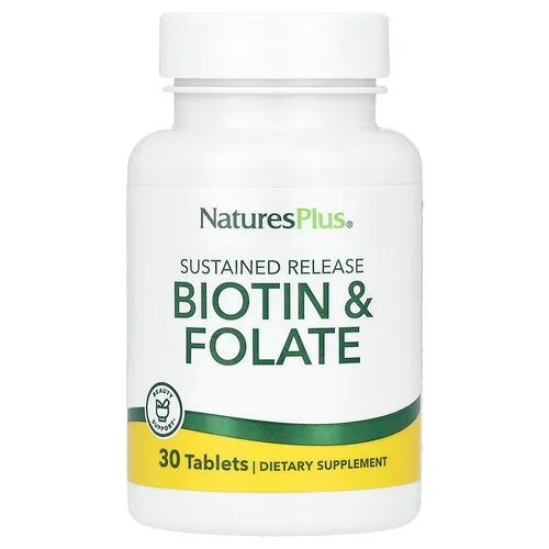 NaturesPlus, Biotina y folato, 30 comprimidos