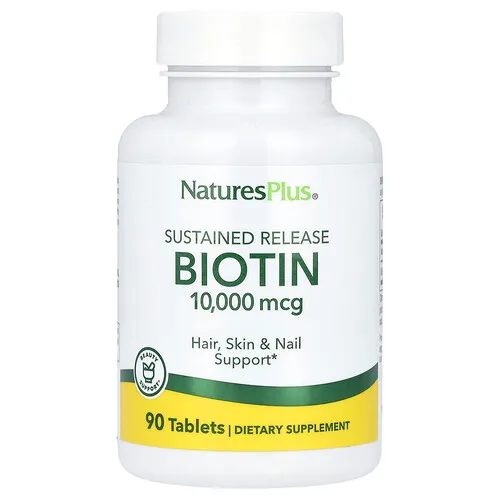 NaturesPlus, Biotina de liberación prolongada, 10.000 mcg, 90 comprimidos