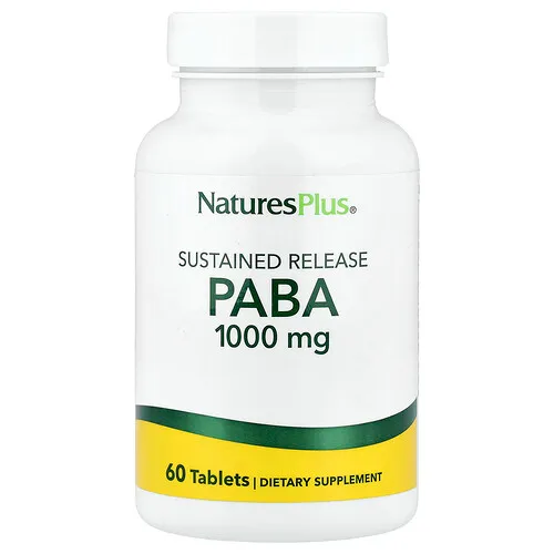NaturesPlus, PABA, Liberación prolongada, 1000 mg, 60 comprimidos