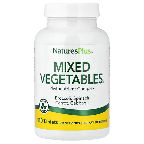 NaturesPlus, Mixed Vegetables (Vetegales Mixtos), 180 Tabletas