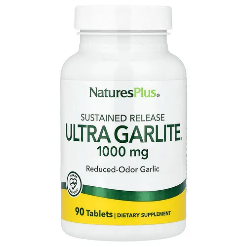 NaturesPlus, Ultra Garlite® de liberación prolongada, 1000 mg, 90 comprimidos