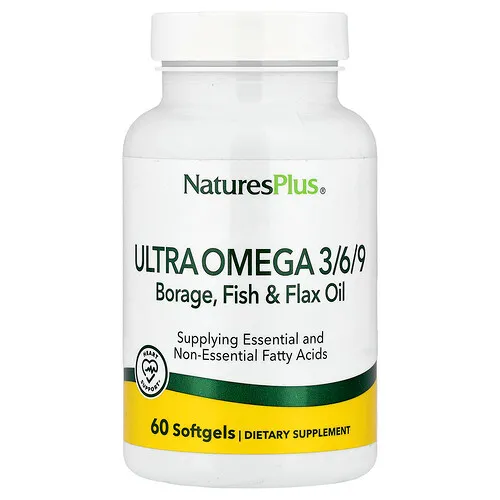 NaturesPlus, Ultra Omega 3/6/9, 60 cápsulas blandas