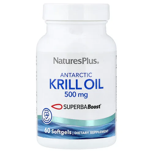 NaturesPlus, Aceite de kril antártico, 500 mg, 60 cápsulas blandas