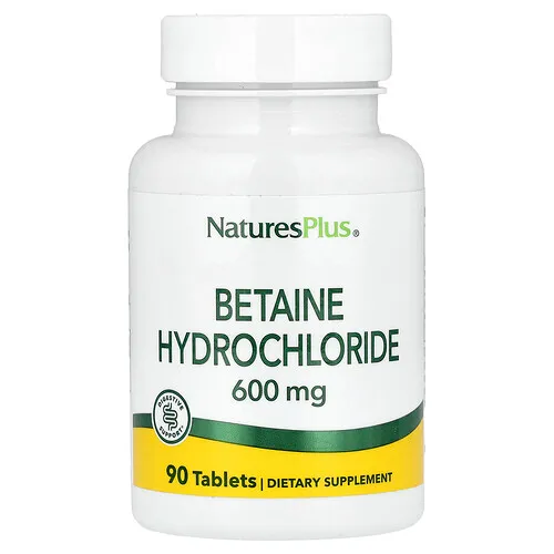 NaturesPlus, Clorhidrato de betaína, 600 mg, 90 comprimidos