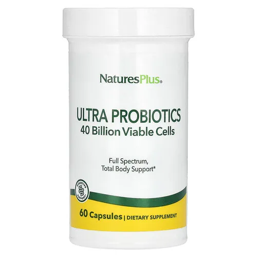 NaturesPlus, Ultraprobióticos, Suplemento con 40.000 millones de células viables, 60 cápsulas