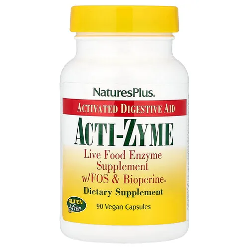 NaturesPlus, Acti-Zyme, Ayuda para la digestión activada, 90 cápsulas veganas