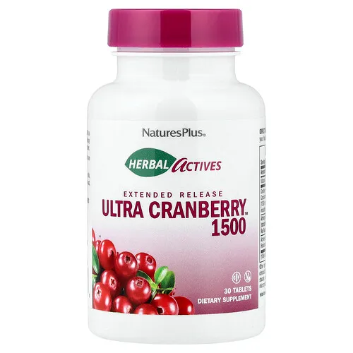 NaturesPlus, Activos herbarios, Ultra Cranberry 1500, 1500 mcg, 30 comprimidos