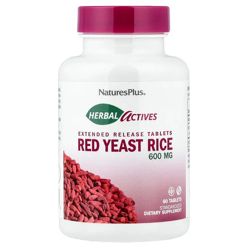 NaturesPlus, Activos herbales, Arroz de levadura roja, 600 mg, 60 comprimidos