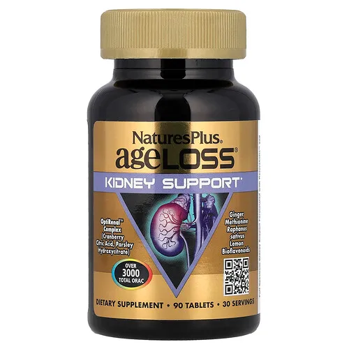 NaturesPlus, Refuerzo para los riñones AgeLoss®, 90 comprimidos