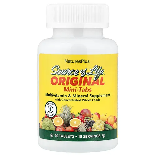 NaturesPlus, Source of Life®, Minicomprimidos originales, Suplemento multivitamínico y mineral, 90 comprimidos