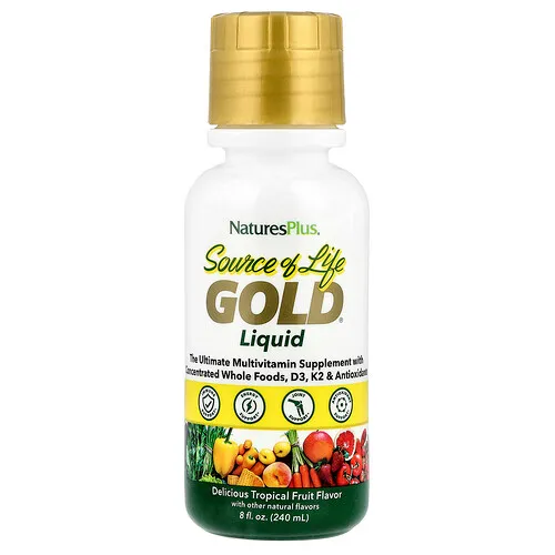 NaturesPlus, Source of Life, Líquido Gold®, Frutas tropicales, 240 ml (8 oz. líq.)