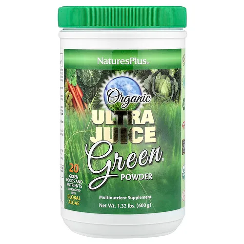 NaturesPlus, Ultrajugo verde orgánico en polvo`` 600 g (1,32 lb)
