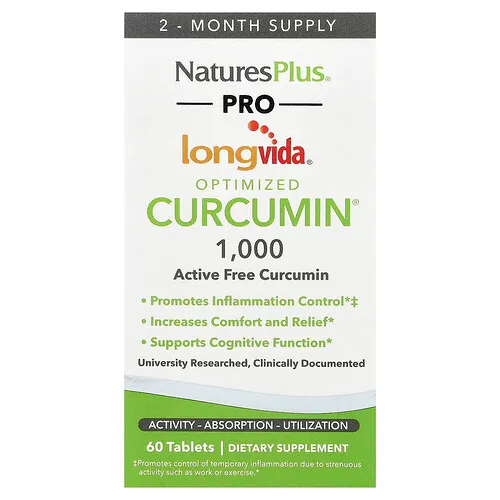NaturesPlus, Pro Longvida®, Optimized Curcumin® 1000, 1000 mg, 60 comprimidos
